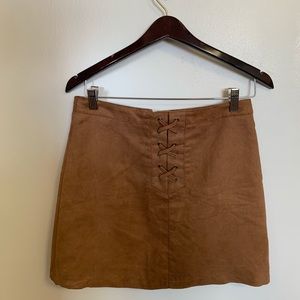 Brown suede skirt
